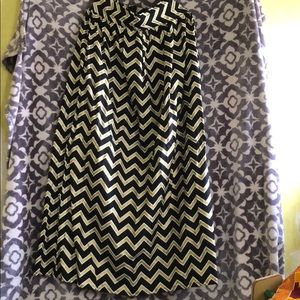 Black and gold chevron maxi skirt